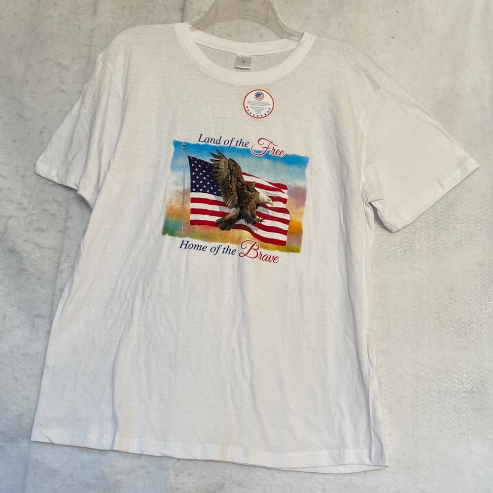 Land Of The Free Home Of The Brave White Short Sleeve Tee